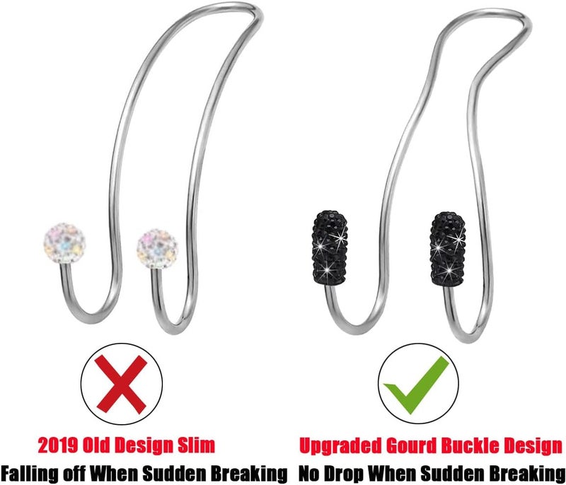 MTGOCHA Car Headrest Hooks Car Purse Hook(2 Pack),Bling Car Bag Hooks, Car Hook for Purses and Bags Cute Metal Car Purse Holder Hook, Bling Car Accessories for Women, Black - Image 4